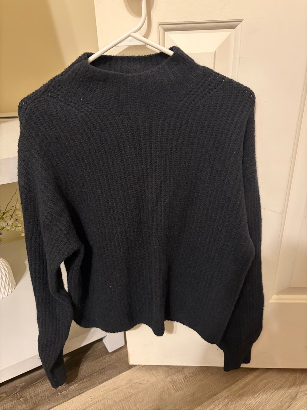 Old Navy Black Mock Neck Ribbed Sweater